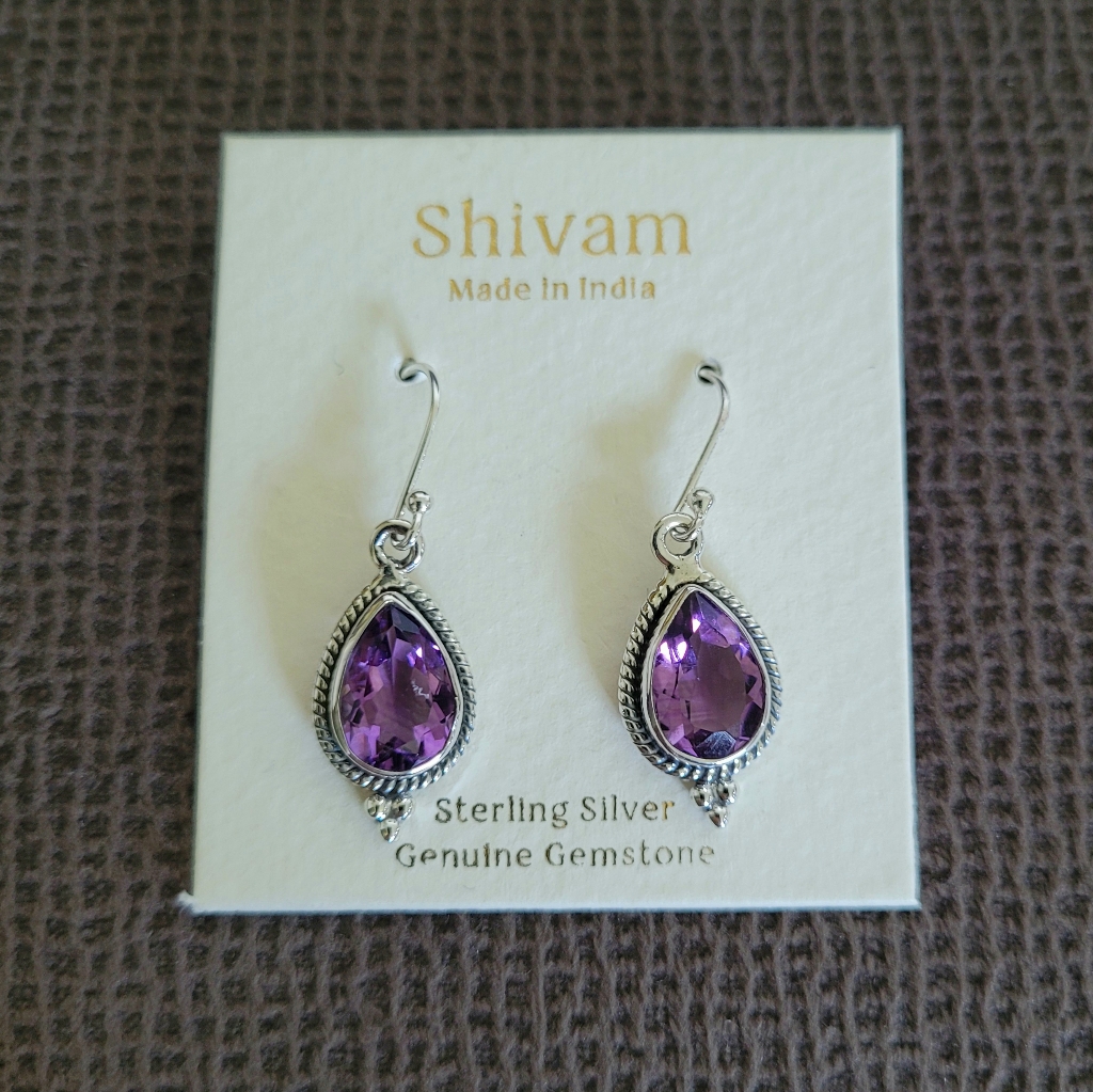 Shivam Amethyst Teardropearrings
